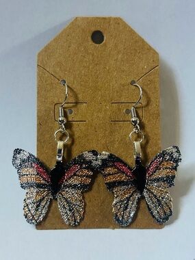 Butterfly Drop Earrings - Multi-Color